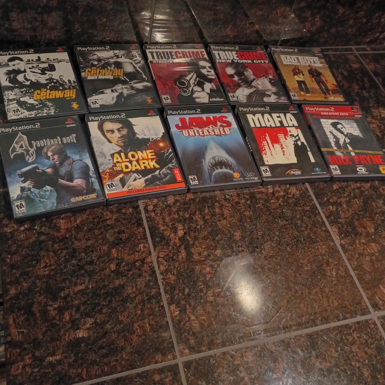 Lot of 10 Crime/Horror/Open World PS2 Games: True Crime, Resident Evil (Tested)