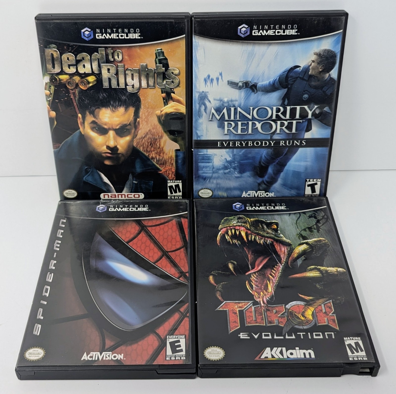 Dead To Rights, Minority Report, Spider-Man, Turok Evolution (Nintendo GameCube)