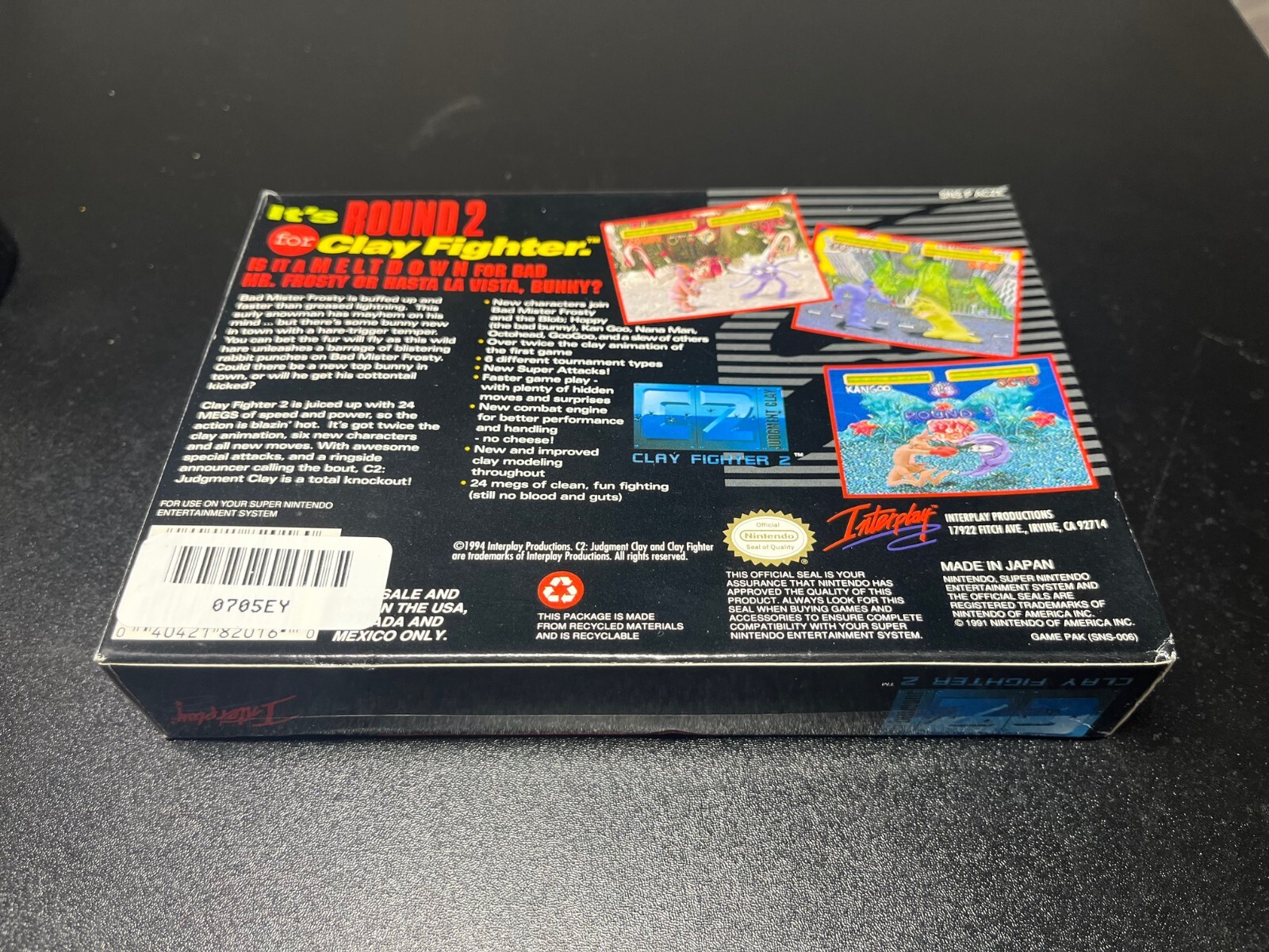 C2: Judgment Clay (Super Nintendo Entertainment System, 1994) Box + Game