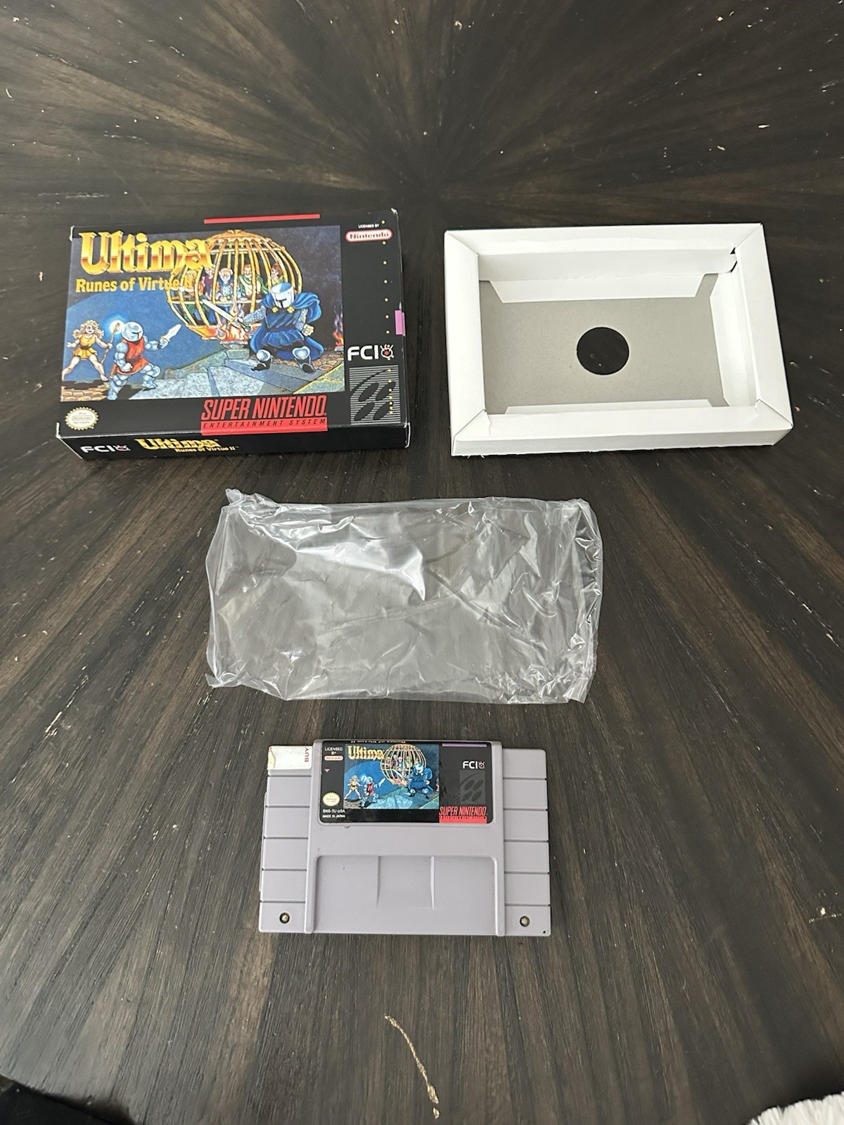 Super Nintendo SNES Game Ultima Runes Of Virtue II Box And Game Only No Manual