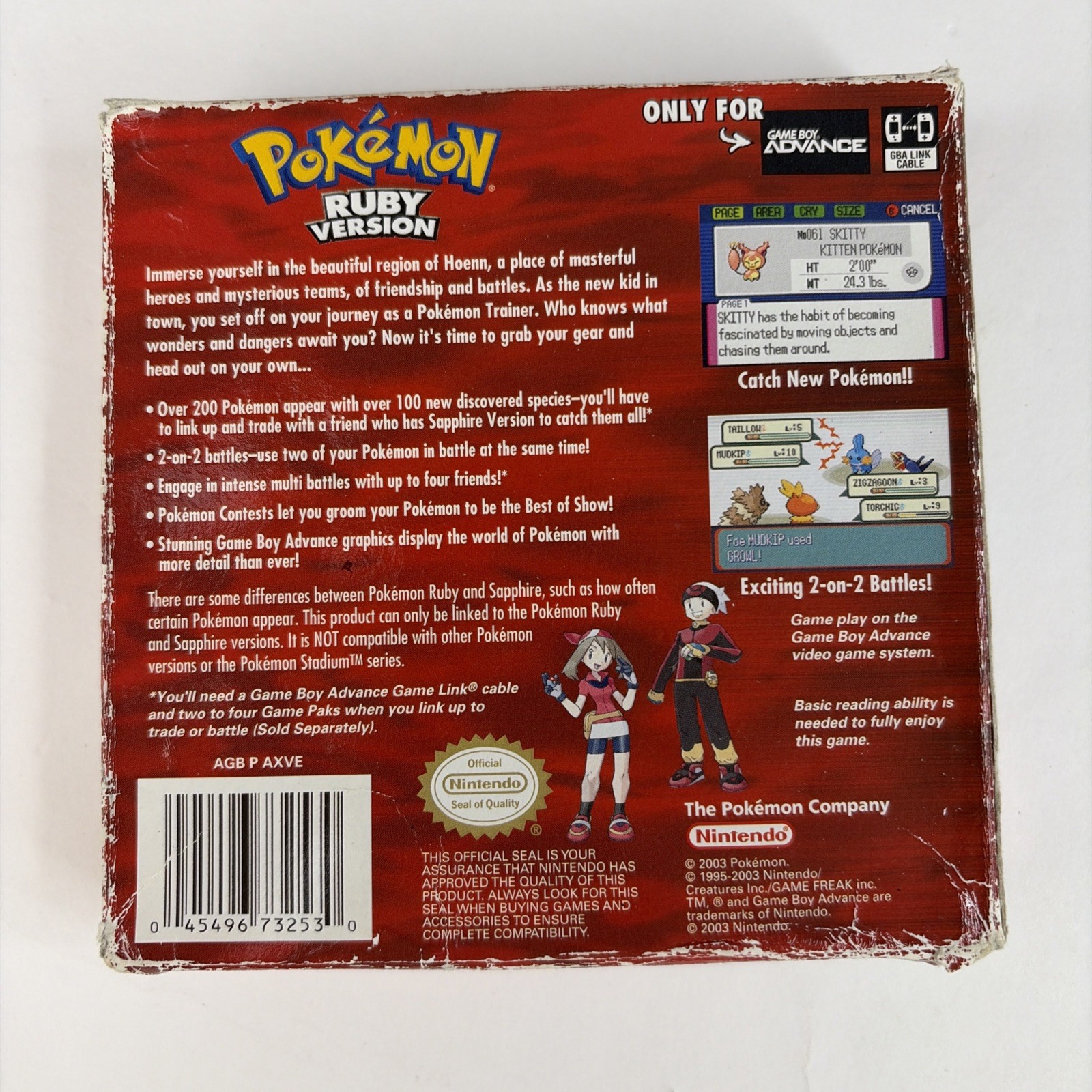 Pokemon Ruby & Sapphire Gameboy Advance AUTHENTIC Complete in Box CIB Cards