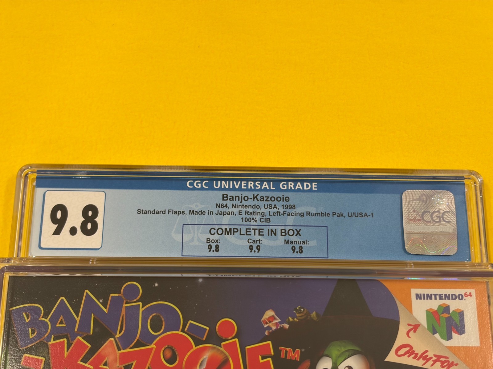 Banjo-Kazooie (CGC 9.8-9.9 CIB, STUNNING!!!) Nintendo 64 N64 not WATA PSA VGA