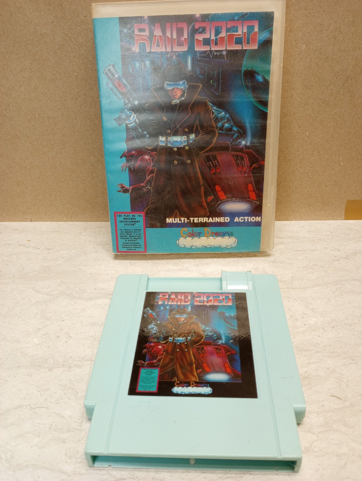 Color Dreams Raid 2020 Nintendo NES Game Cartridge & Case NTSC-U/C US/Canada