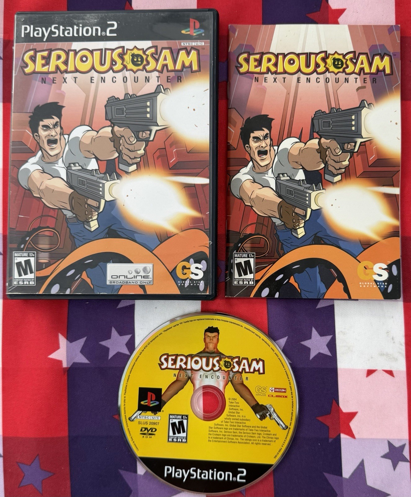 SERIOUS SAM: Next Encounter PlayStation 2 Complete w/ Manual & Reg Card PS2 EX+