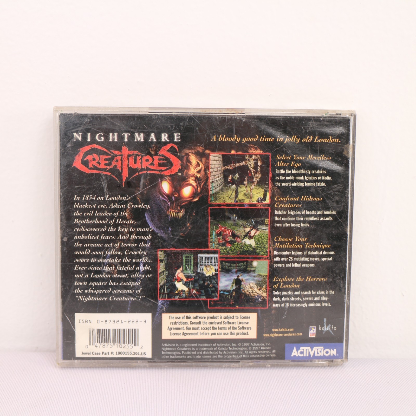 Nightmare Creatures PC CD-ROM Game Windows 95 Activision Complete Tested