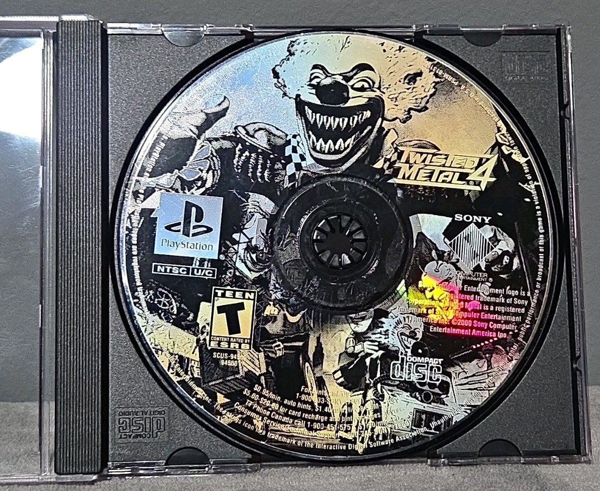 Twisted Metal 4 Sony PlayStation 1 PS1 NTSC-U/C 1999 T Vehicular Combat