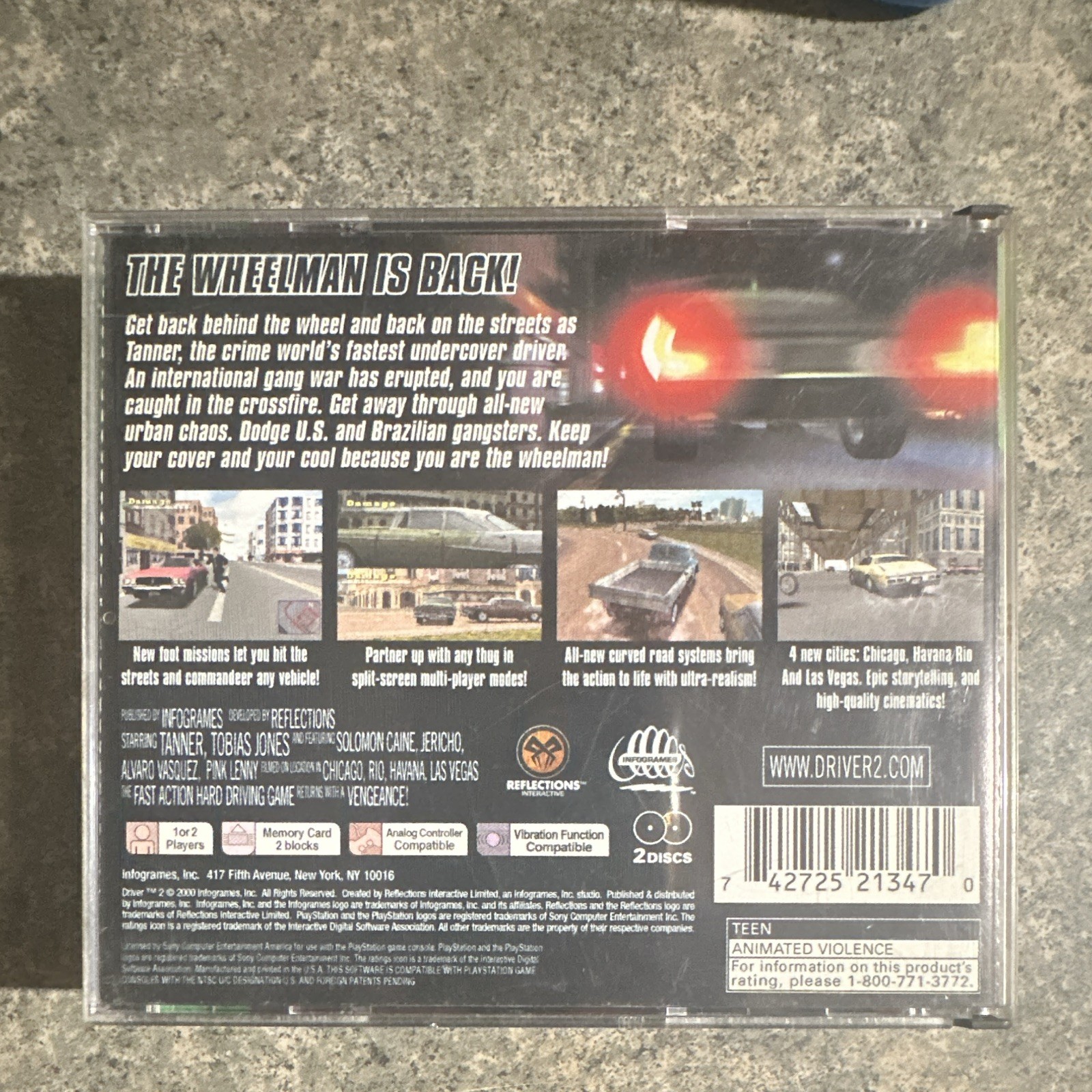Infogrames Driver 2 (Greatest Hits) PS1 NTSC-U/C Manual Included