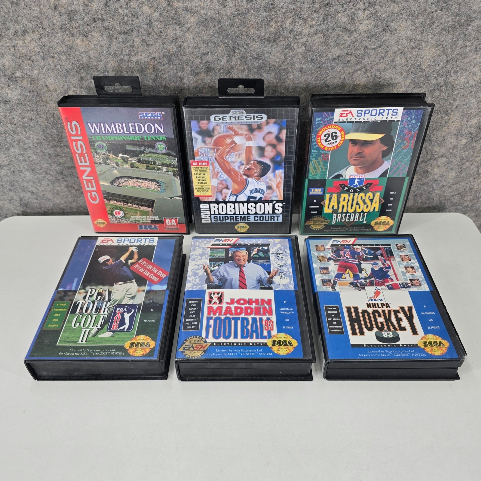 SEGA Genesis Sports Game Collection 6 Pack Golf, Hockey, Tennis, Basketball, +