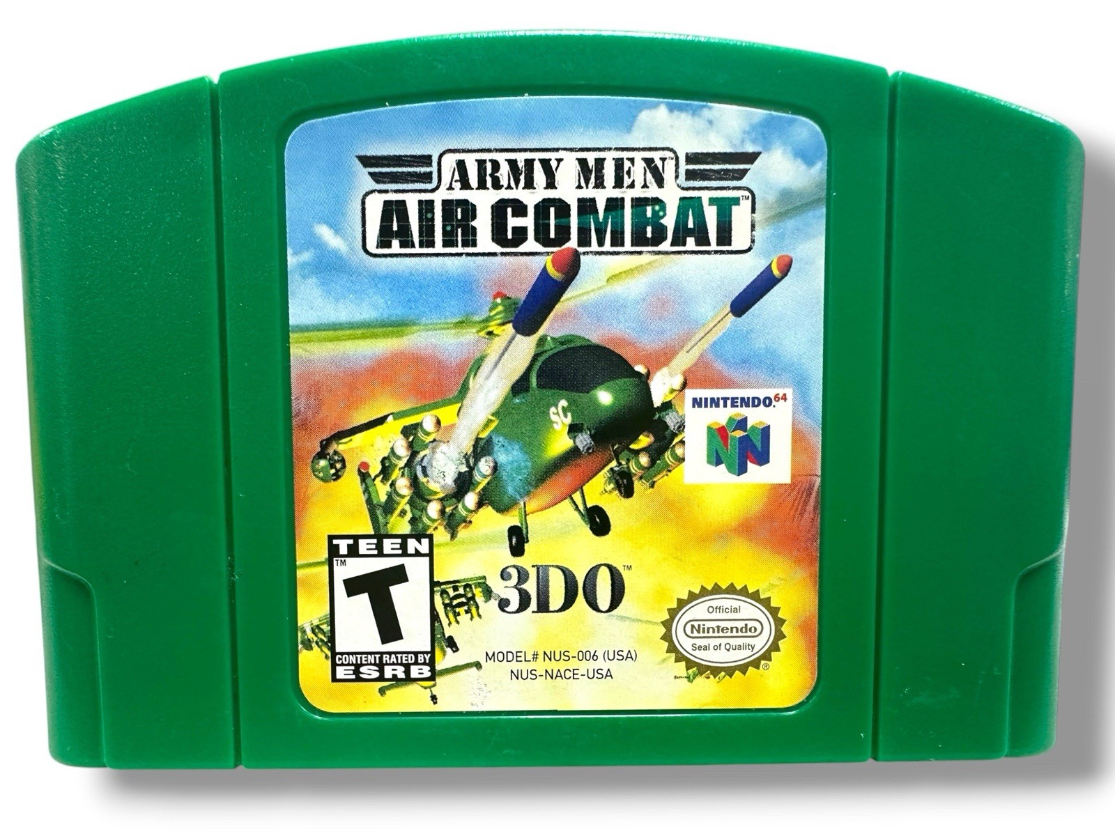 Army Men Air Combat Nintendo 64 N64 Authentic Green Cartridge Tested Clean Label