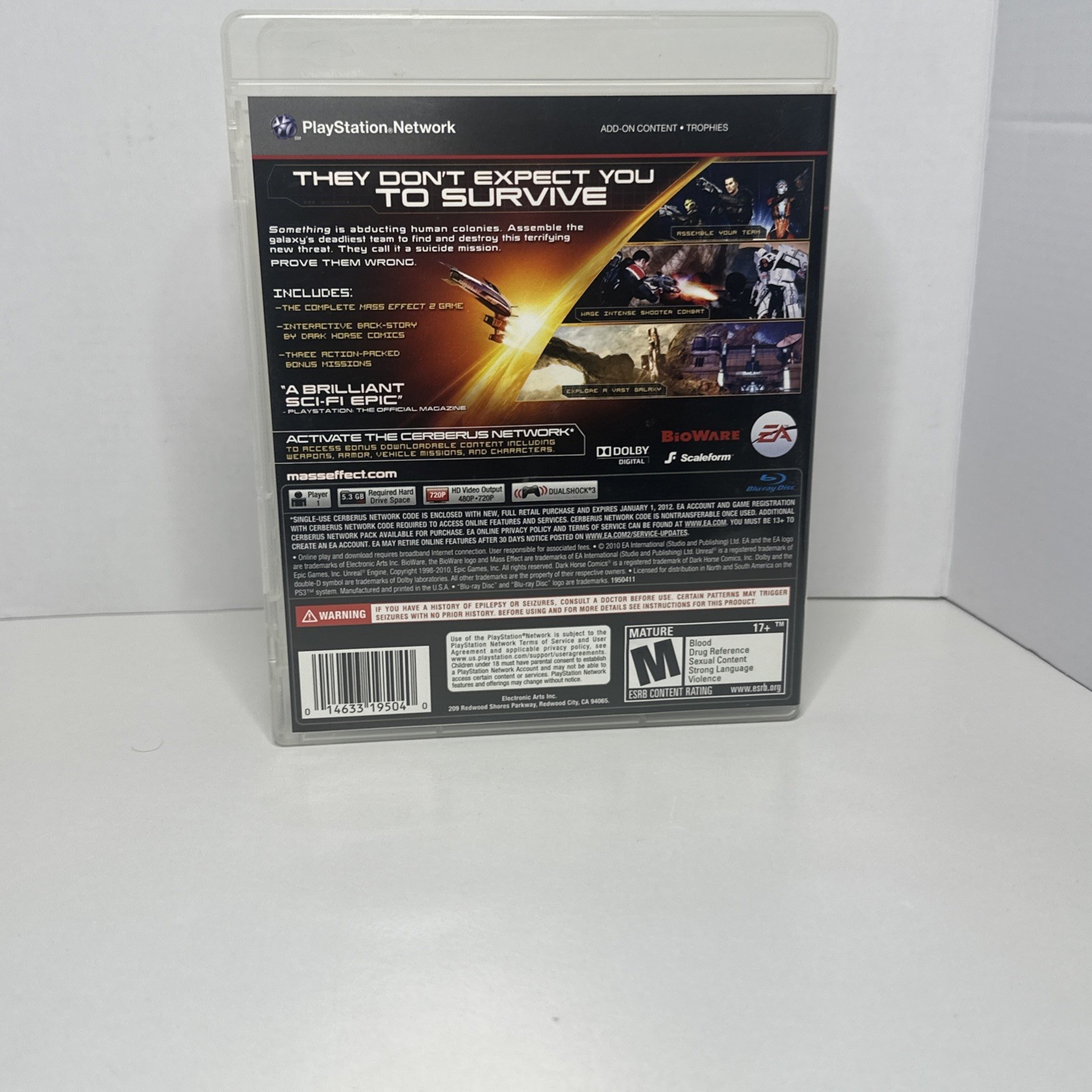 Mass Effect 2 (Sony PlayStation 3, 2011) PS3 CIB Tested and Working