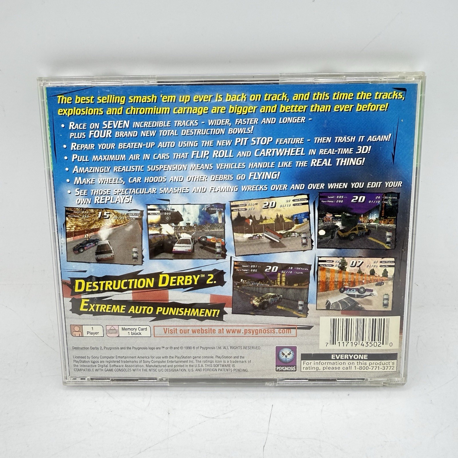 Destruction Derby 2 (Sony PlayStation 1, 1997) PS1 CIB W/Reg Card