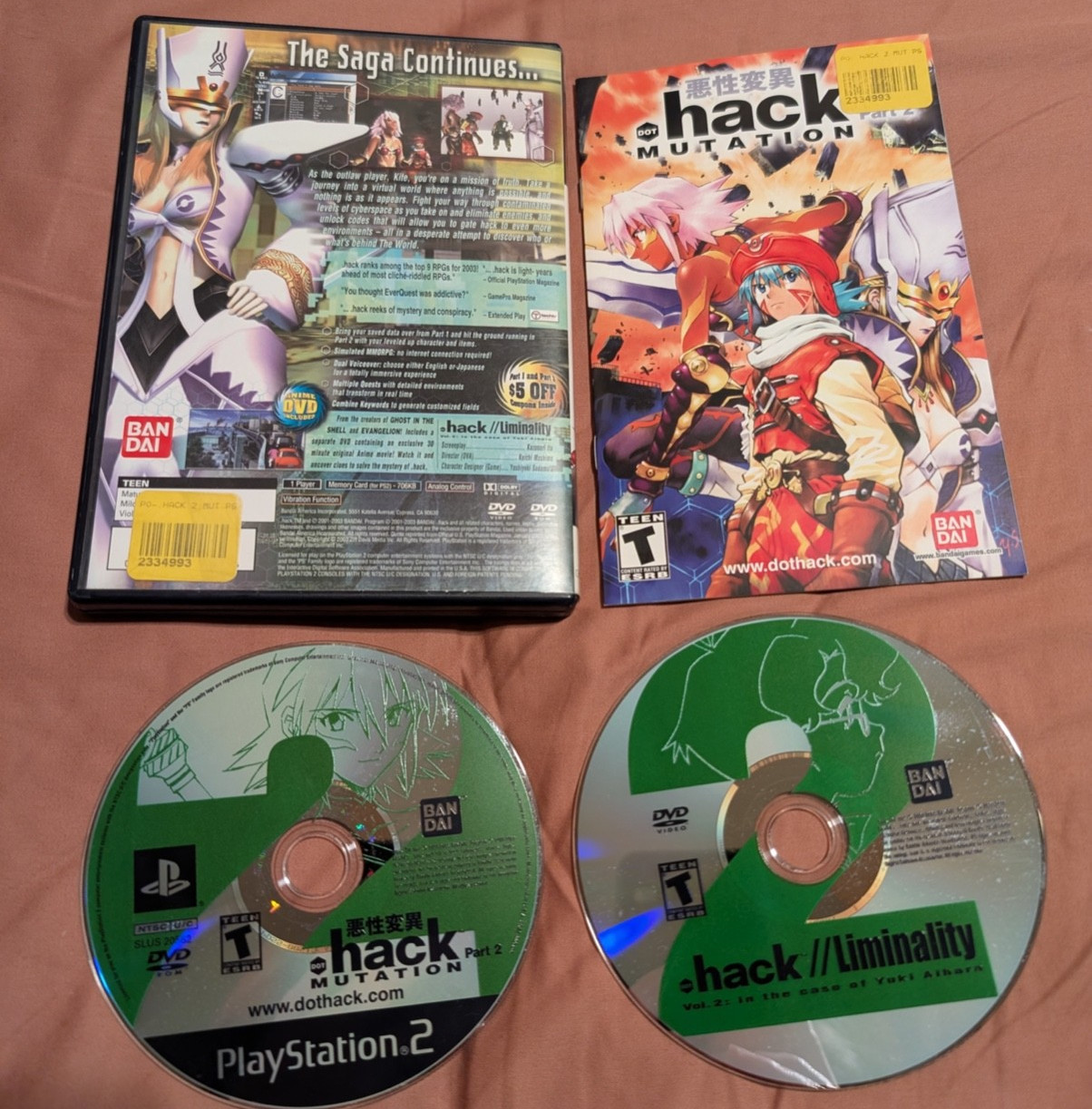 .hack Infection Mutation Outbreak Quarantine Part 1 2 3 4 CIB PS2 Near Mint