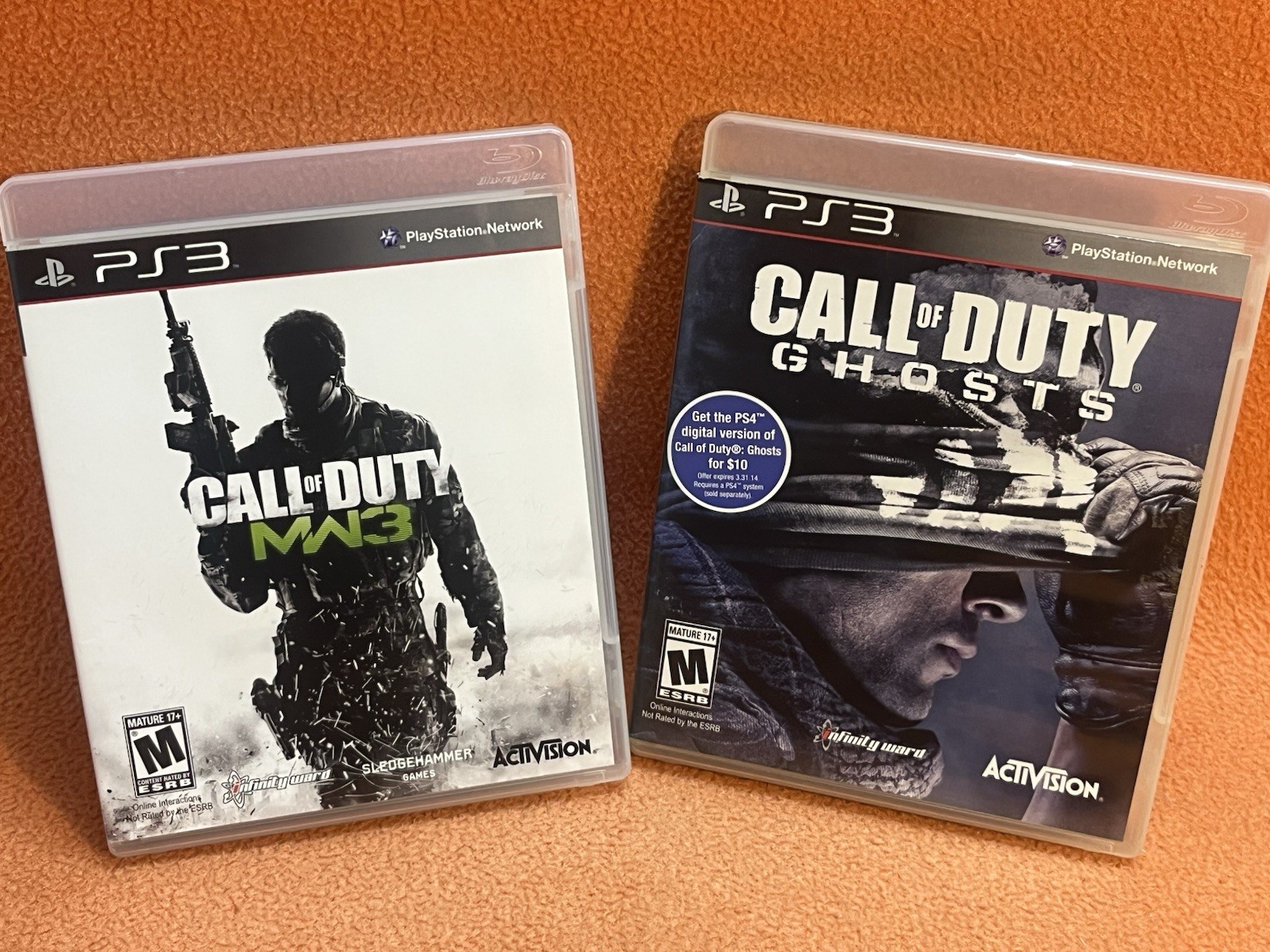 Call of Duty Modern Warfare & Ghosts PlayStation 3 PS3 Game Bundle Lot of 2