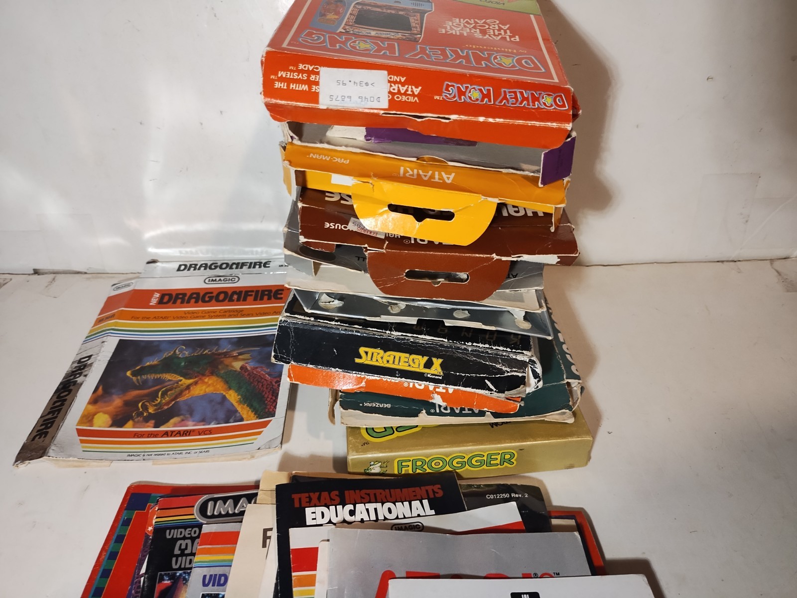 *Acceptable* Empty Atari 2600 Game Boxes & One Intellevision Game +Papers