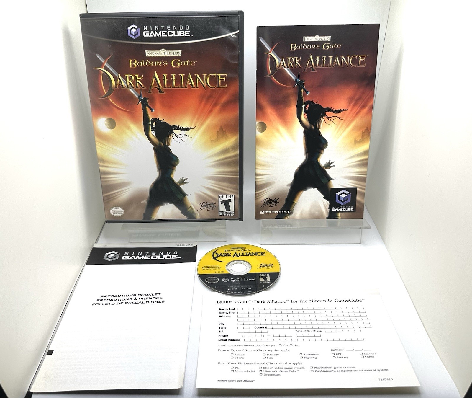 Baldur’s Gate Dark Alliance ( Nintendo GameCube ) Tested Complete CIB w/Reg Card