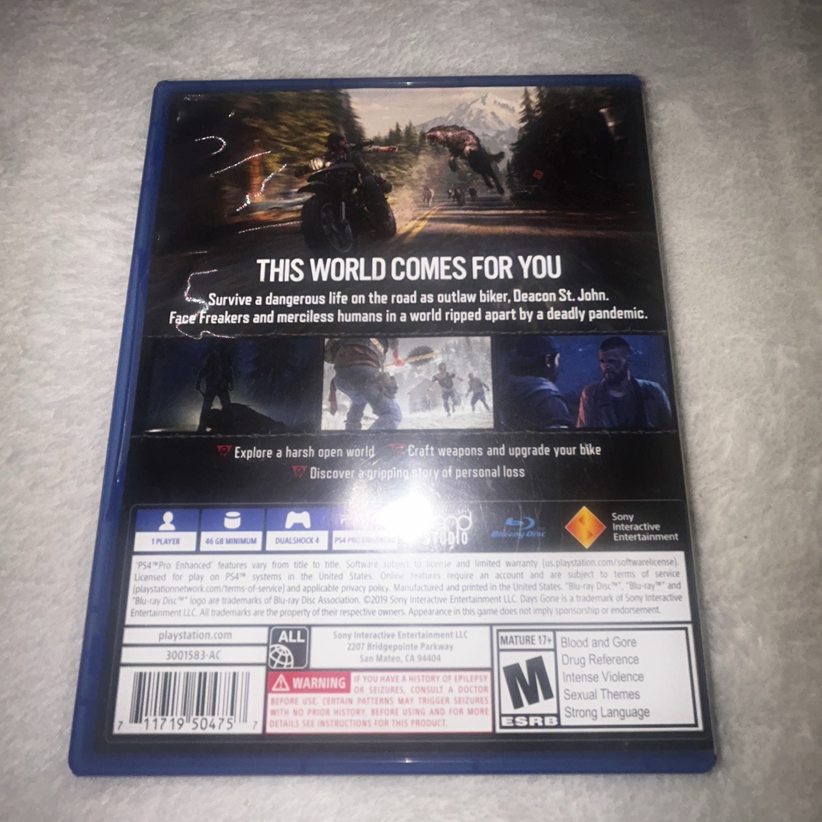 Days Gone (PlayStation 4) PS4 Tested & Working