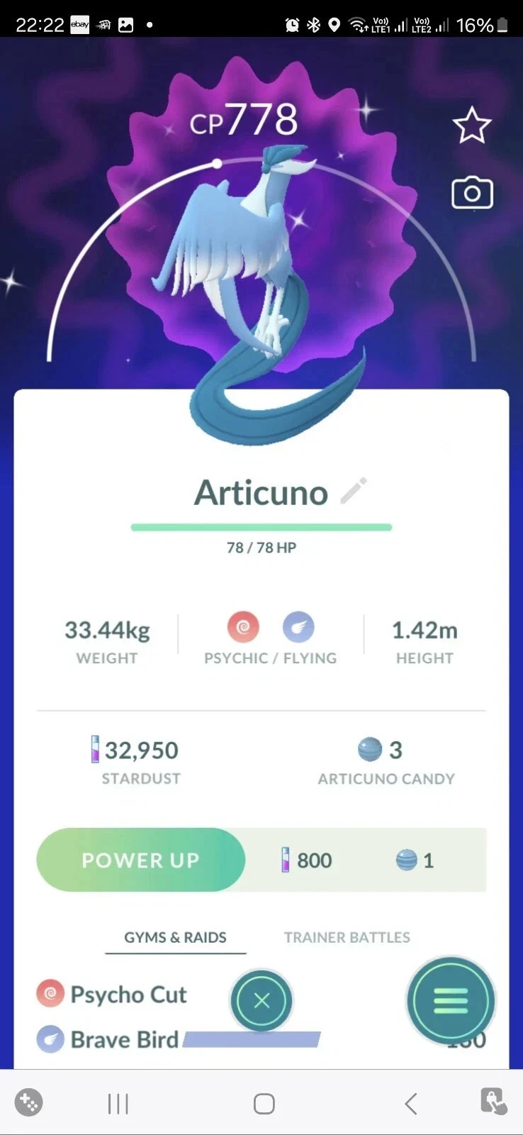 Shiny Galarian Articuno Pokemon Tr@de Go