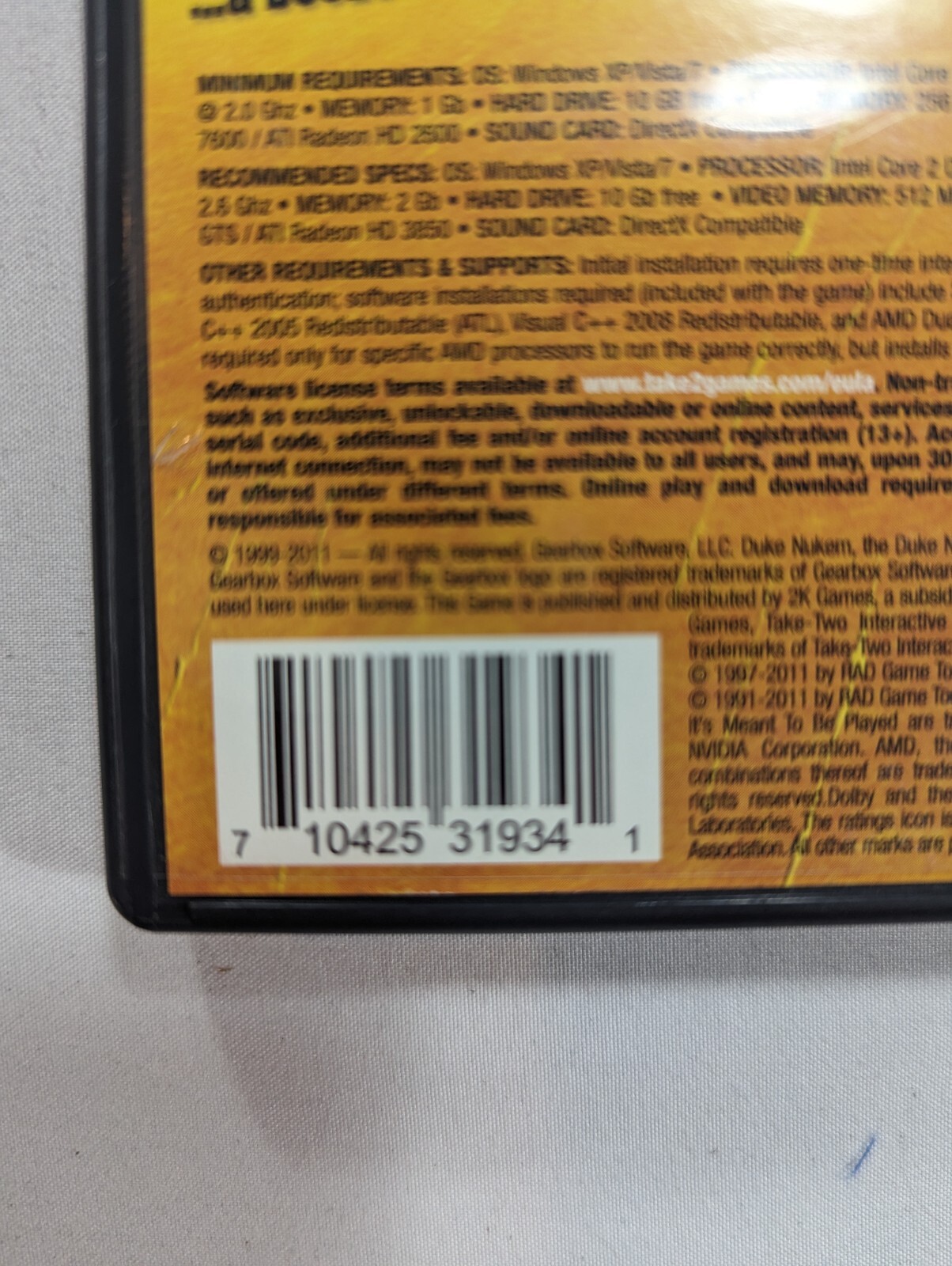 Duke Nukem Forever (PC, 2011) Action Shooter Video Game Mature