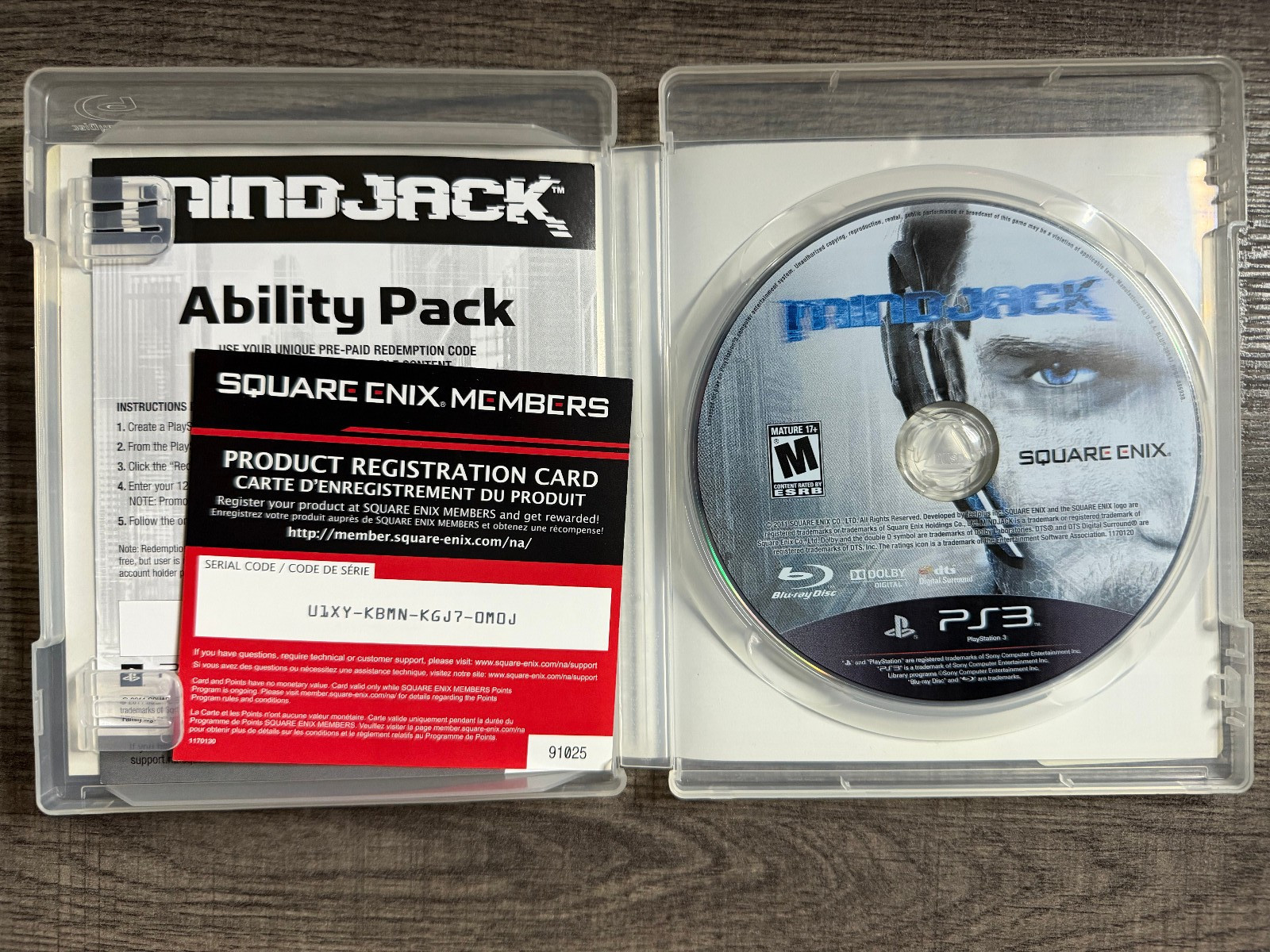 MindJack – Sony Playstation 3 PS3 – Square Enix – Acceptable Condition