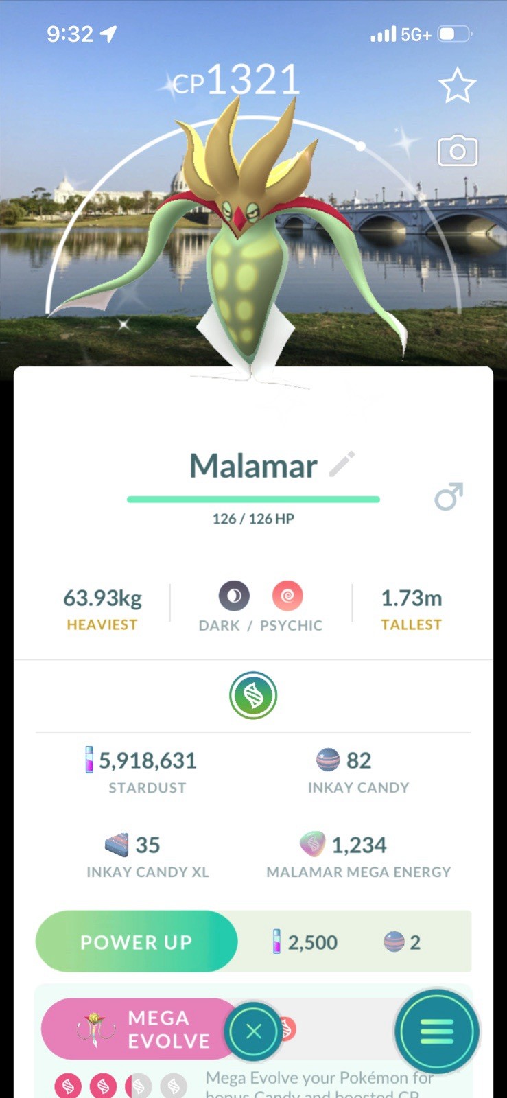 Shiny Malamar Tainan BG Pokemon Go