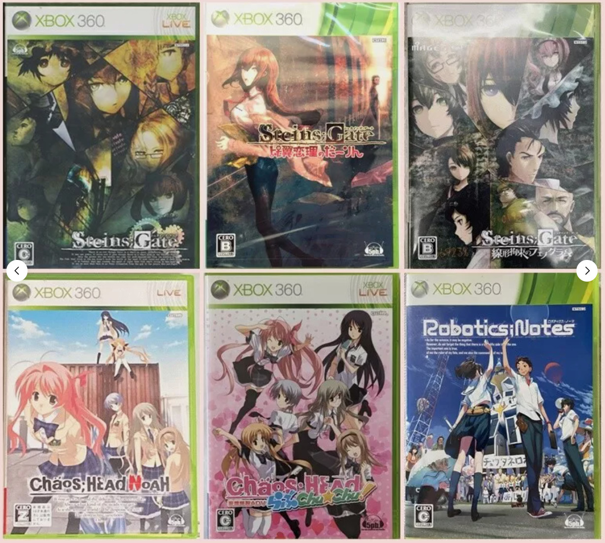 Steins;Gate Chaos;Head Noa Robotics 6Games set XBOX360 Japan 360 XBOX