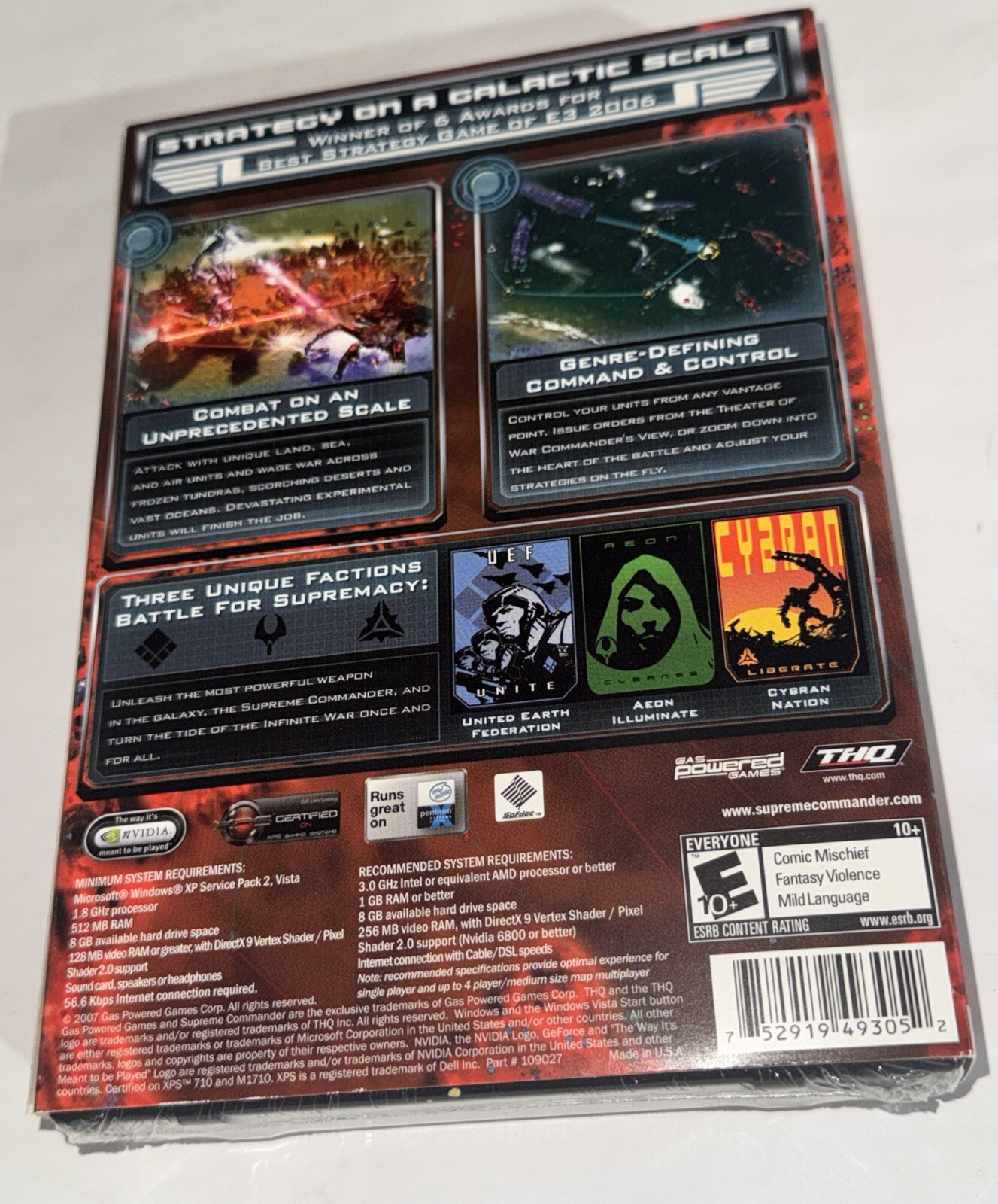 Supreme Commander Strategy PC Game US Retail Box w/Slip cover – Perfect & Sealed