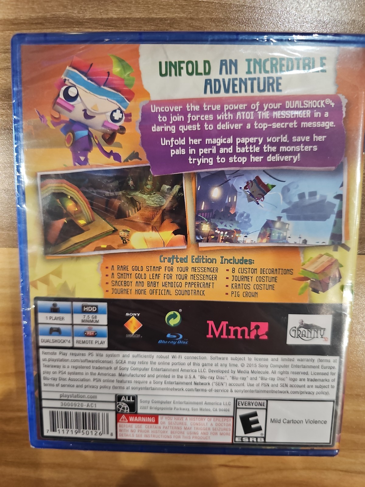 TearAway Unfolded Crafted Edition (PlayStation 4) BRAND NEW SEALED