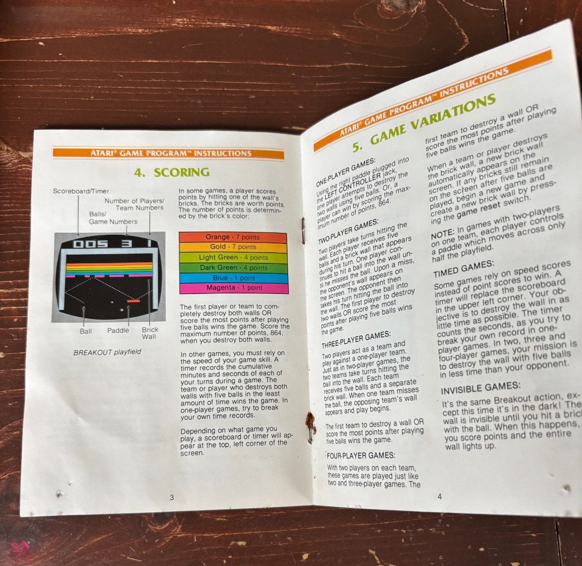 Breakout (Atari 2600, 1978) Complete In Box CIB Game