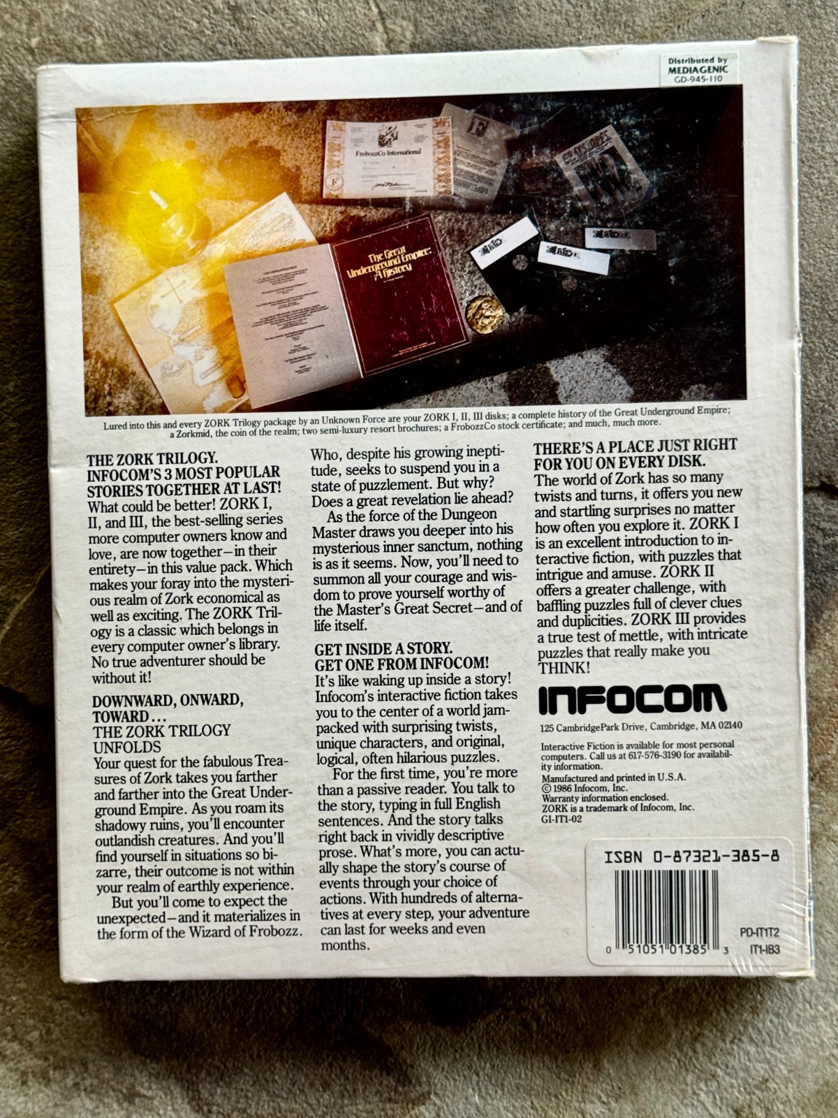 Sealed Infocom Zork Trilogy IBM PC DOS Big Box Original Shrink Wrap Rare