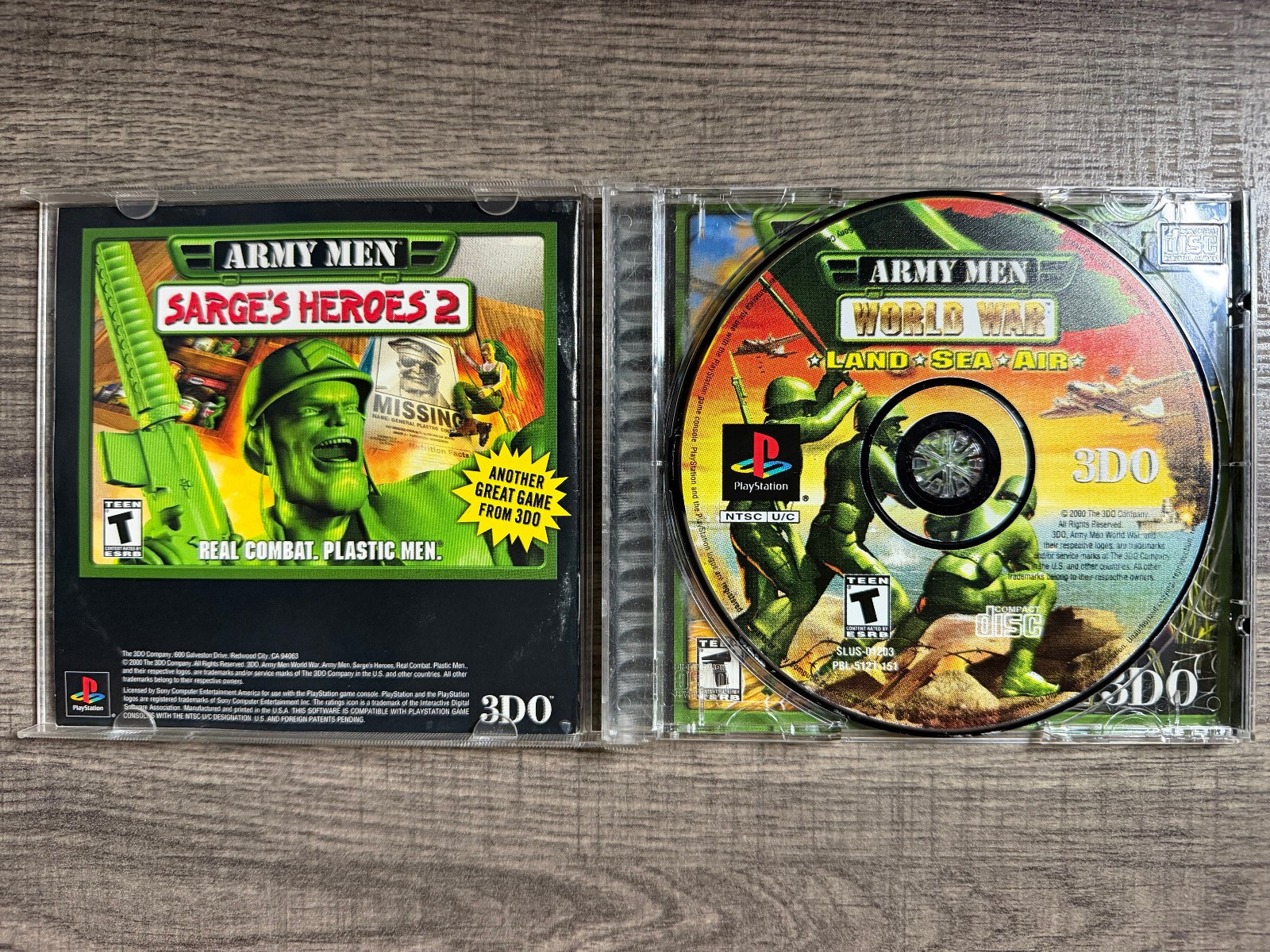 Army Men: World War — Land, Sea, Air – Sony PS1 – 3D0 – Acceptable Condition