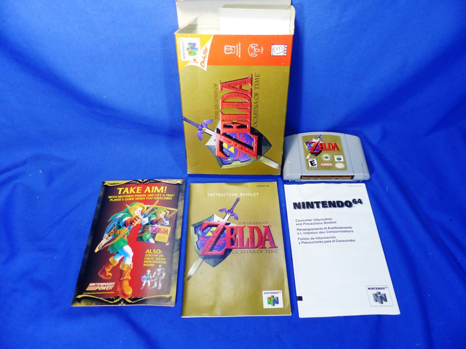 N64 Legend of Zelda Ocarina of Time Complete CIB Box stored since purchased