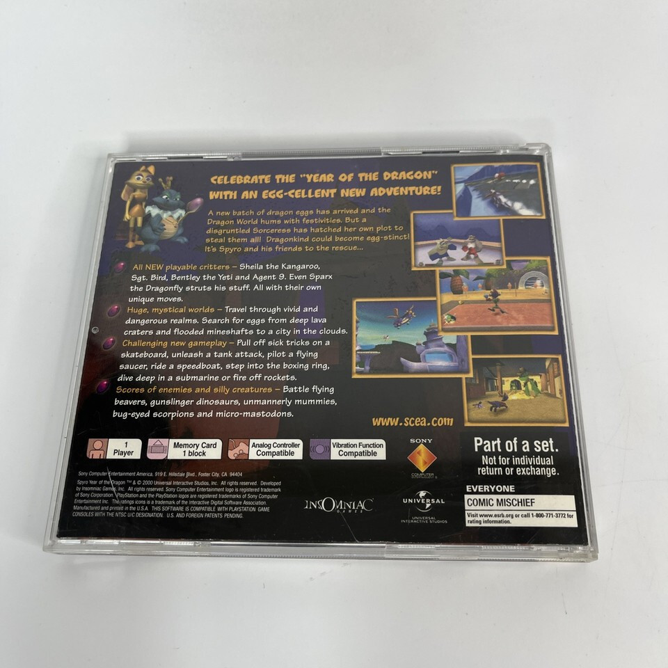 Spyro Year of the Dragon (Sony PlayStation 1, 2000) PS1 Complete