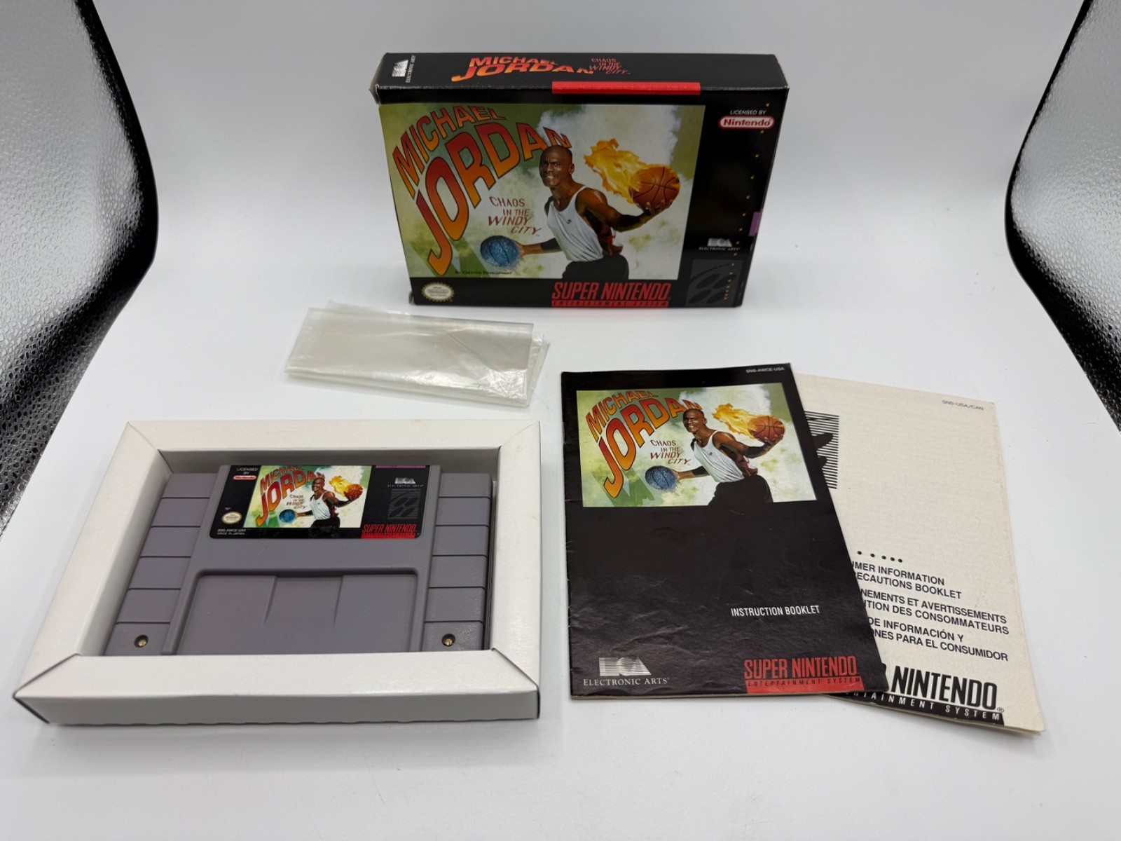 Michael Jordan: Chaos in the Windy City SNES (Super Nintendo, 1994) *CIB/Tested