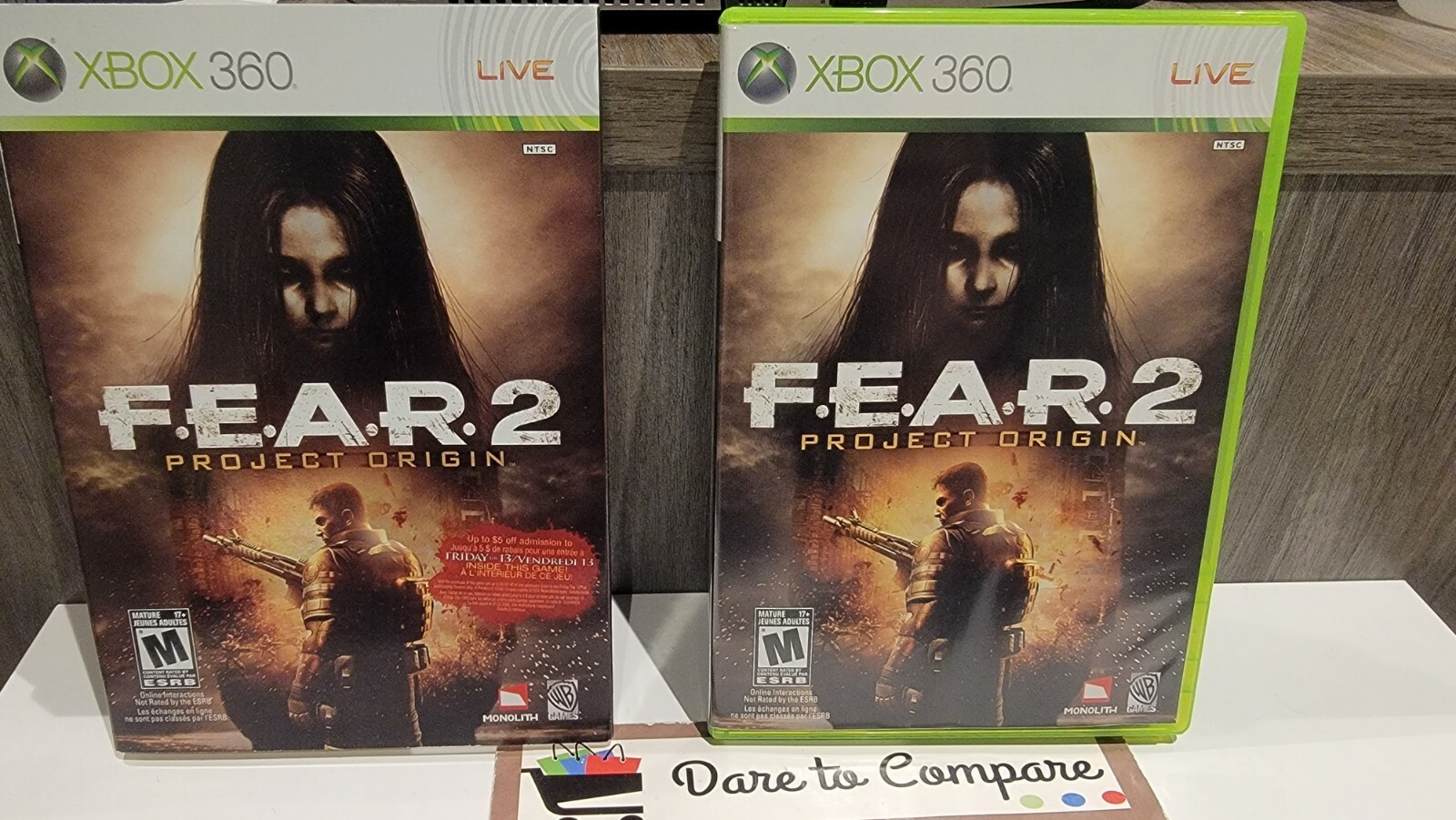 F.E.A.R. 2: Project Origin (Microsoft Xbox 360, 2009) W/ Slipcover and Promo Chq