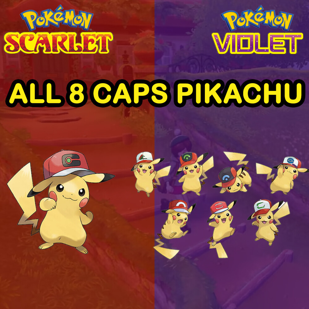 Pokemon Scarlet and Violet ✨Non Shiny✨ All Ash Cap Pikachu 6IV – Wishing Ribbon