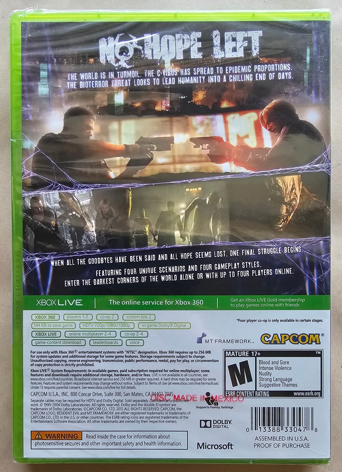 Resident Evil 6 (Microsoft Xbox 360) Brand New, *Small Tear