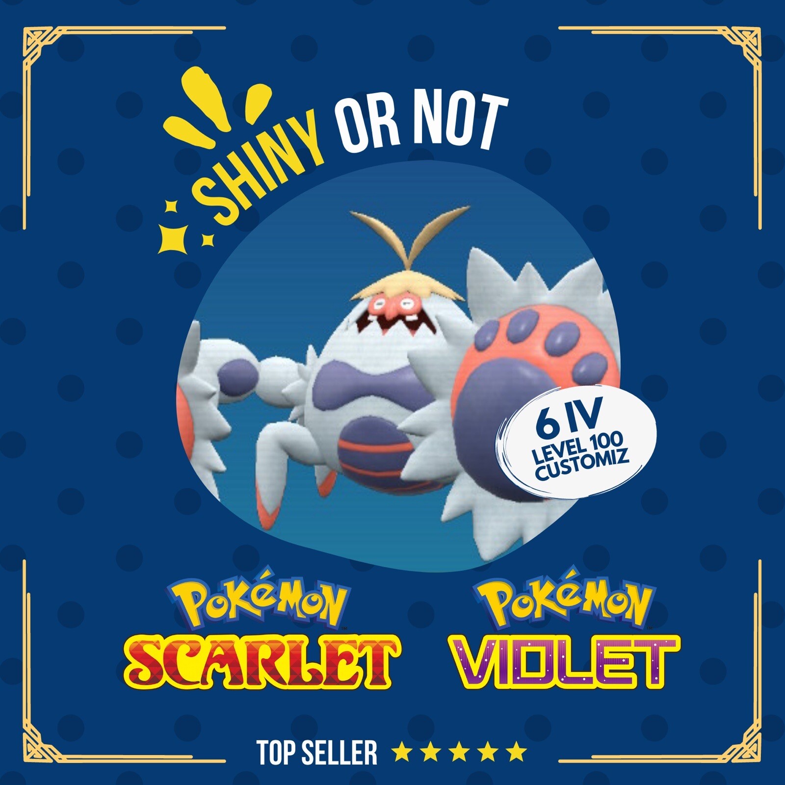 Crabominable Shiny or Non ✨ 6 IV Competitive Custom Pokémon Scarlet Violet