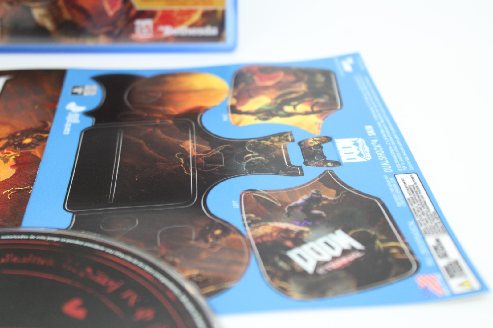 Refurbished PS4 Doom Eternal Complete CIB Excellent Mint + Controller Skin Decal