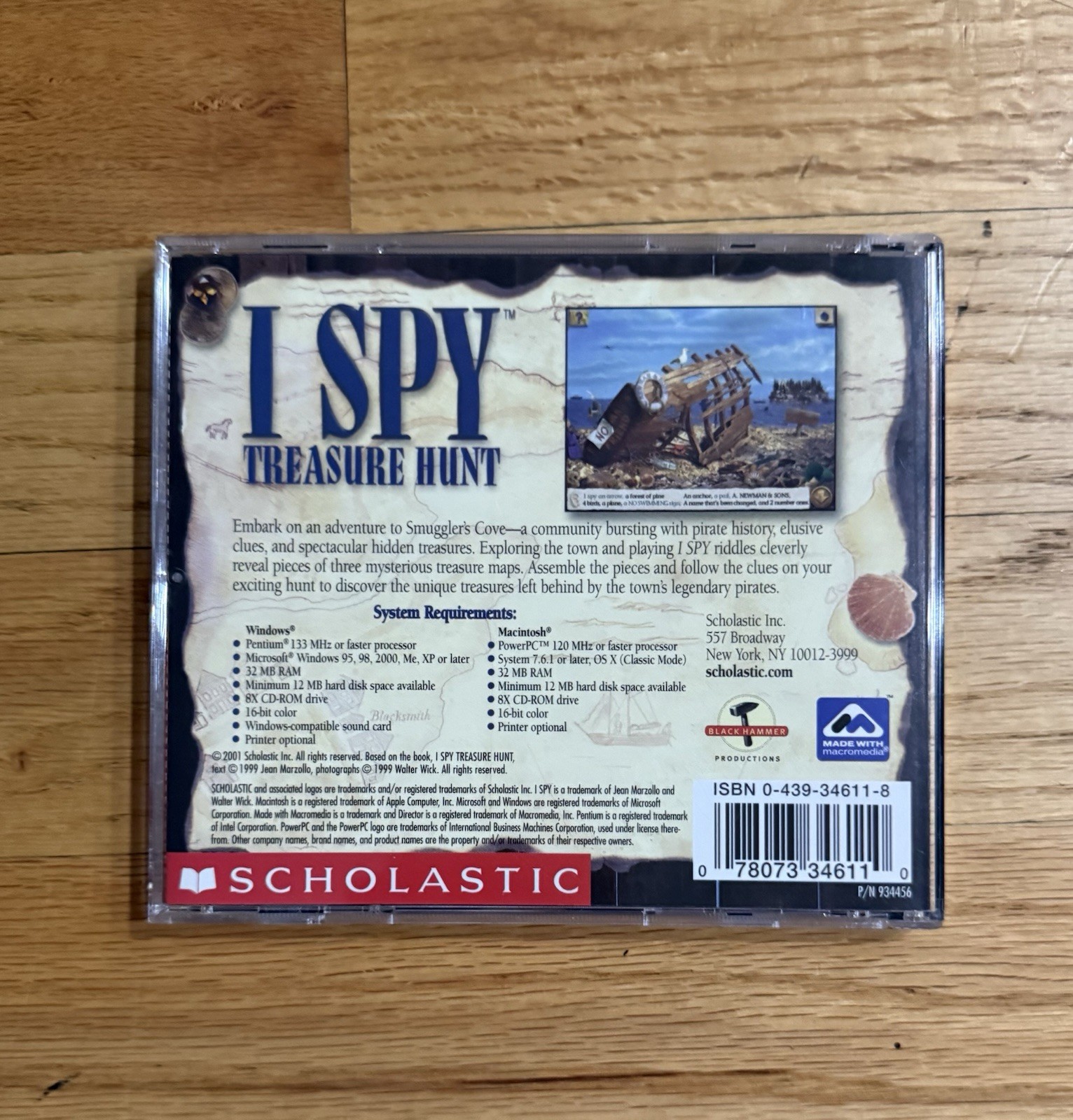 Scholastic I Spy Treasure Hunt PC Mac CD-ROM Educational Game Ages 6-10 2000