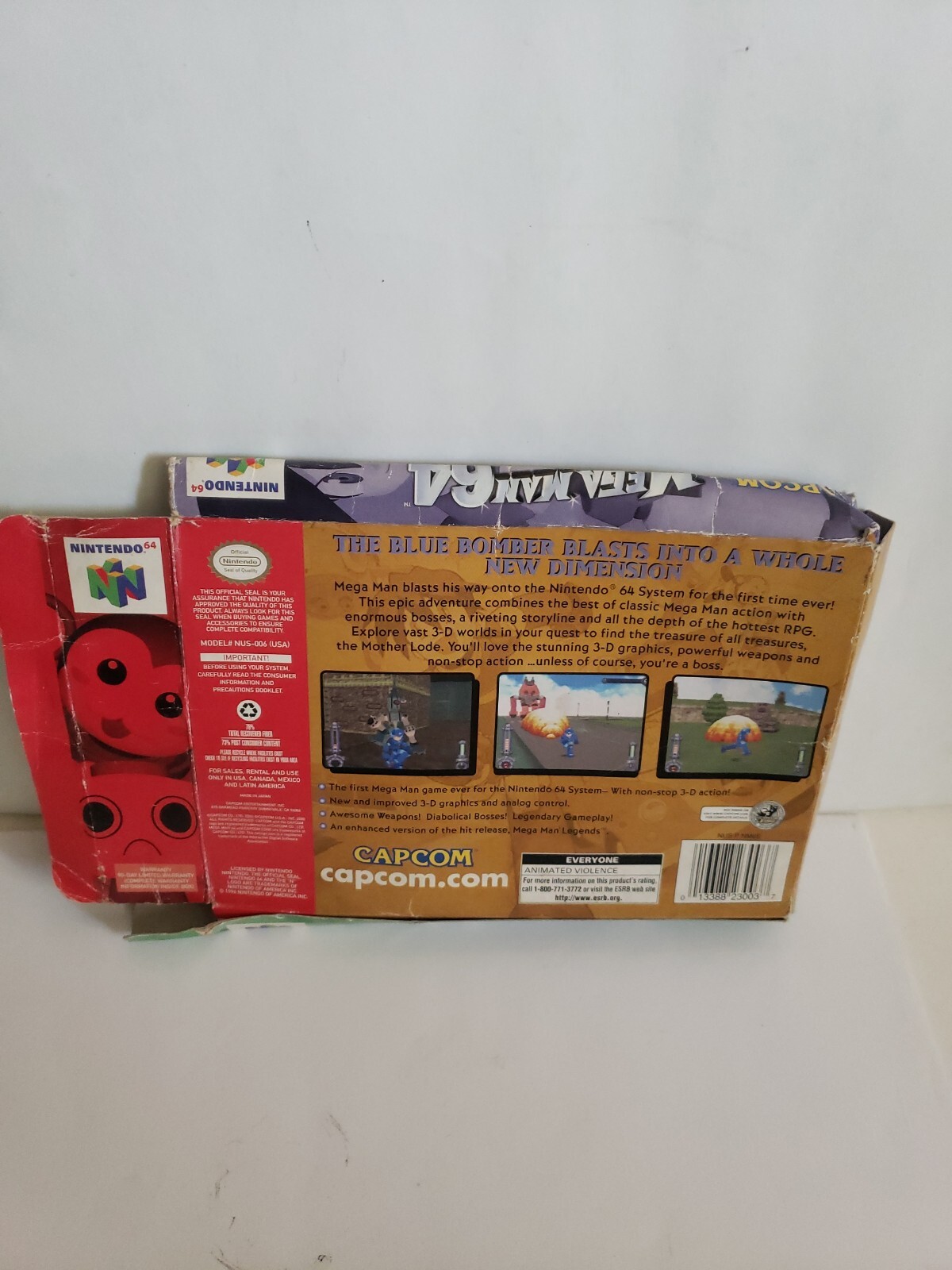 Mega Man 64 (Nintendo 64, 2001) Box Damaged/ AS IS !!!