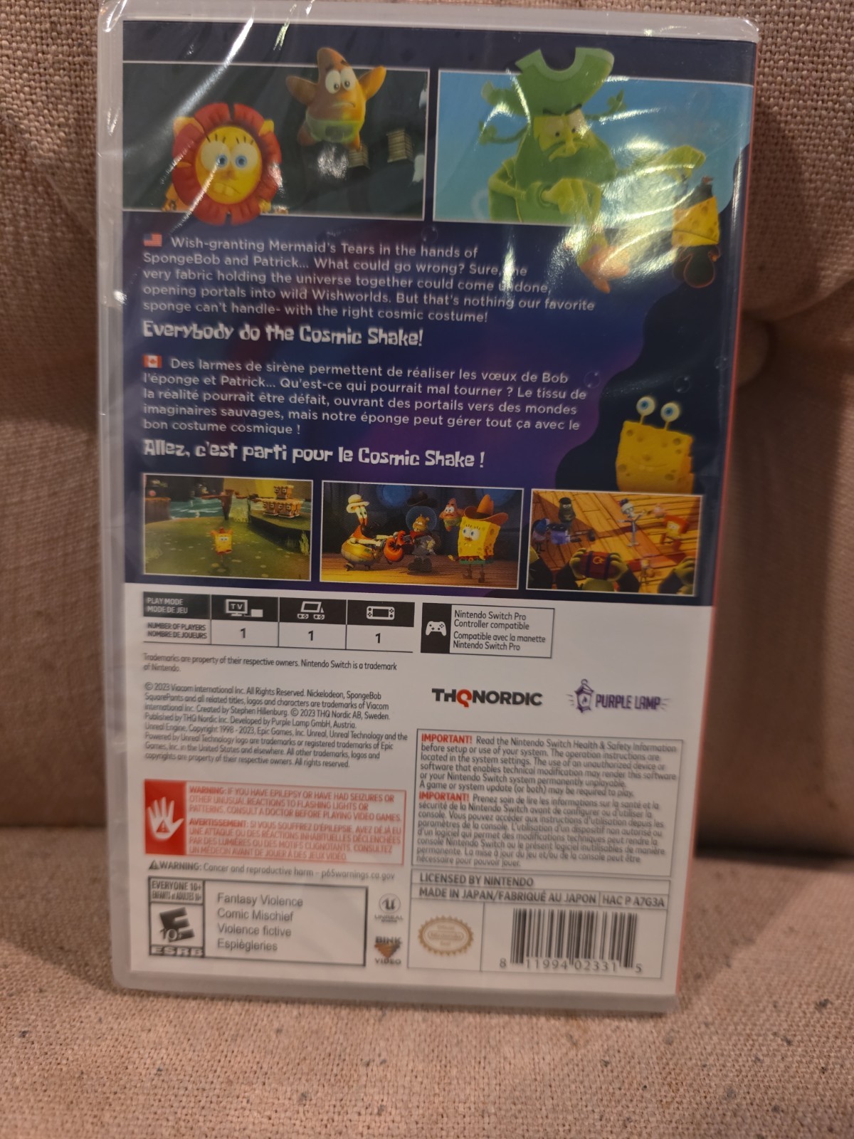 SpongeBob SquarePants Cosmic Shake – Nintendo Switch- FACTORY SEALED