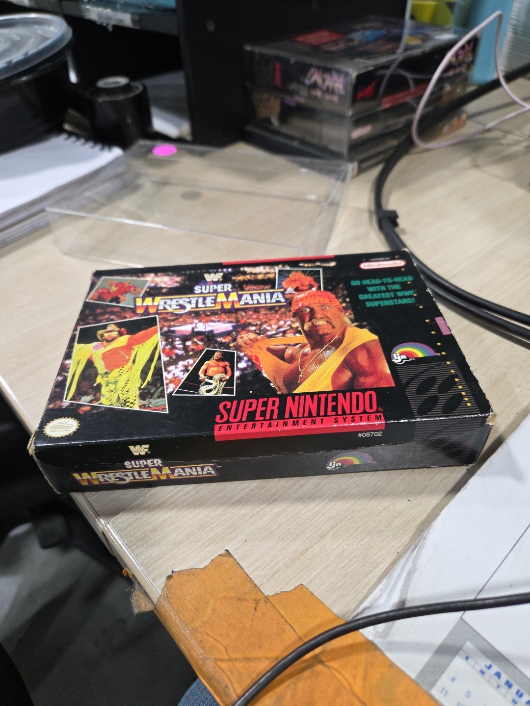 WWF Super Wrestlemania (SNES, 1992) Game And Box