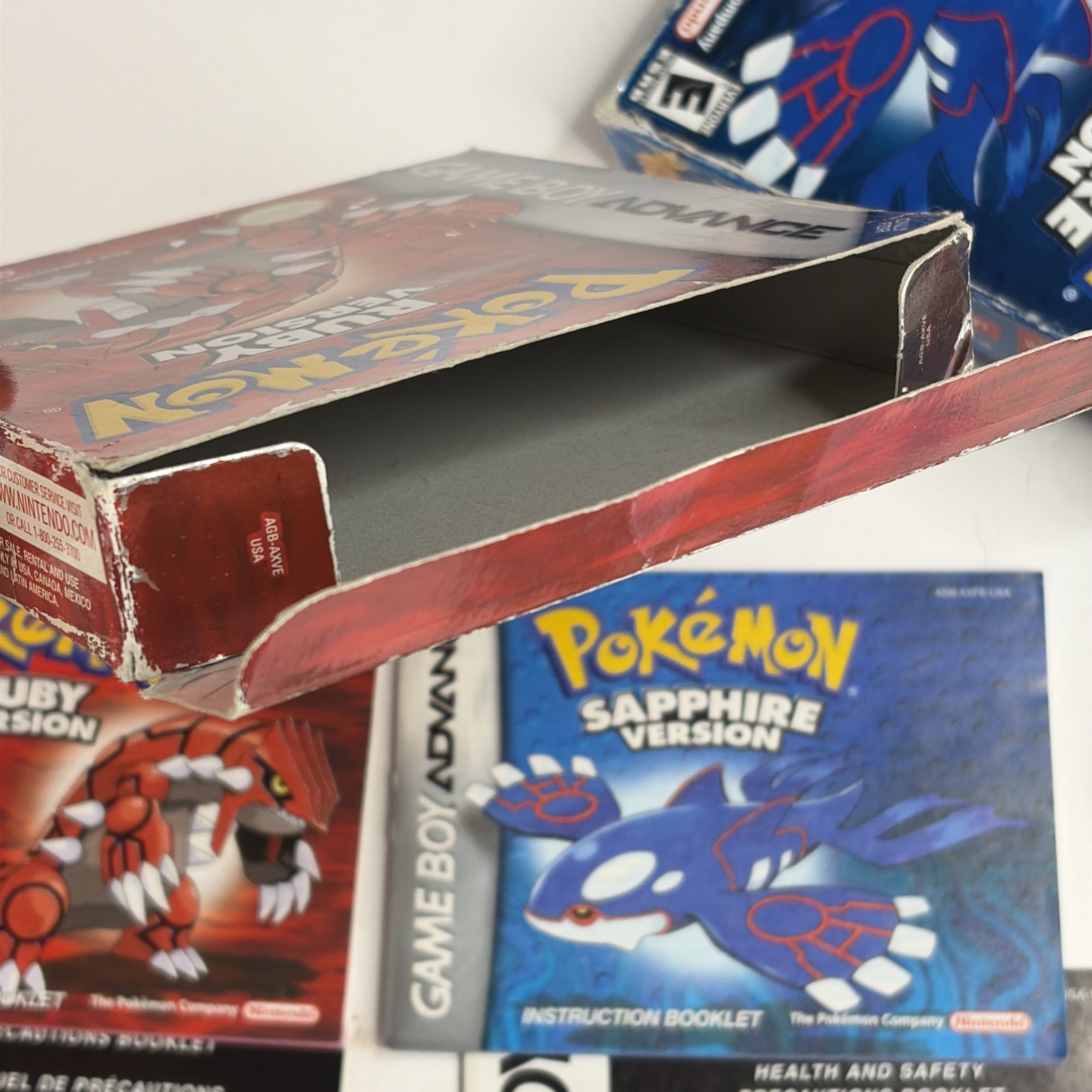 Pokemon Ruby & Sapphire Gameboy Advance AUTHENTIC Complete in Box CIB Cards