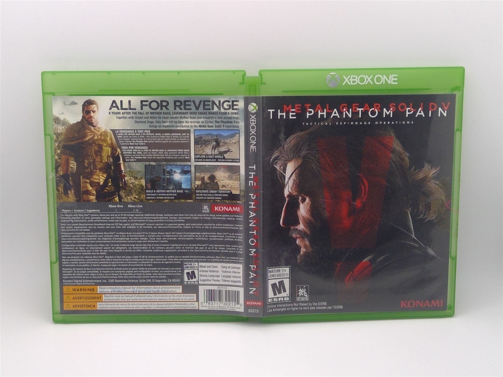 Metal Gear Solid V Phantom Pain (Xbox One) Complete w/ Map – Tested – Free Ship