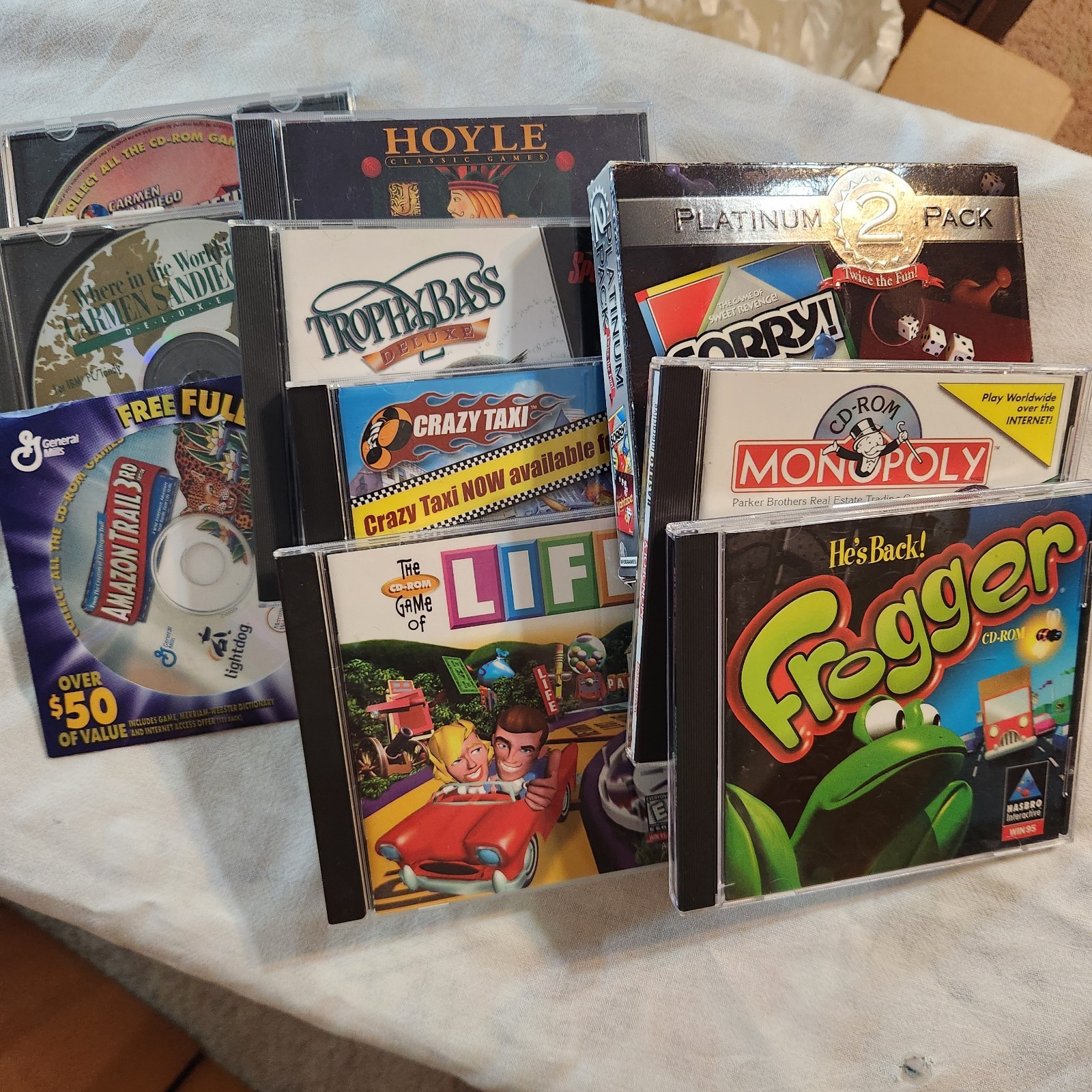 Lot of 11 Vintage CD-Rom Games – Hasbro, Activision, Sierra Used VG Condition