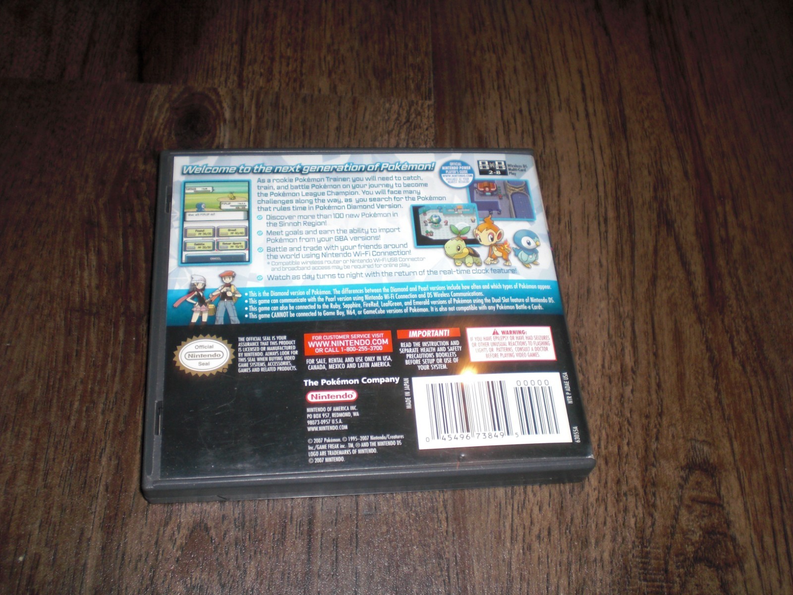 AUTHENTIC Pokemon Diamond Version Game 4 Nintendo DS 3DS XL System COMPLETE CIB
