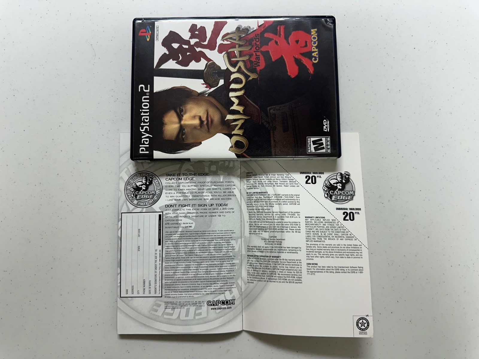 Onimusha: Warlords (Sony PlayStation 2, 2002) CIC w/Manual VF-NM Excellent!!