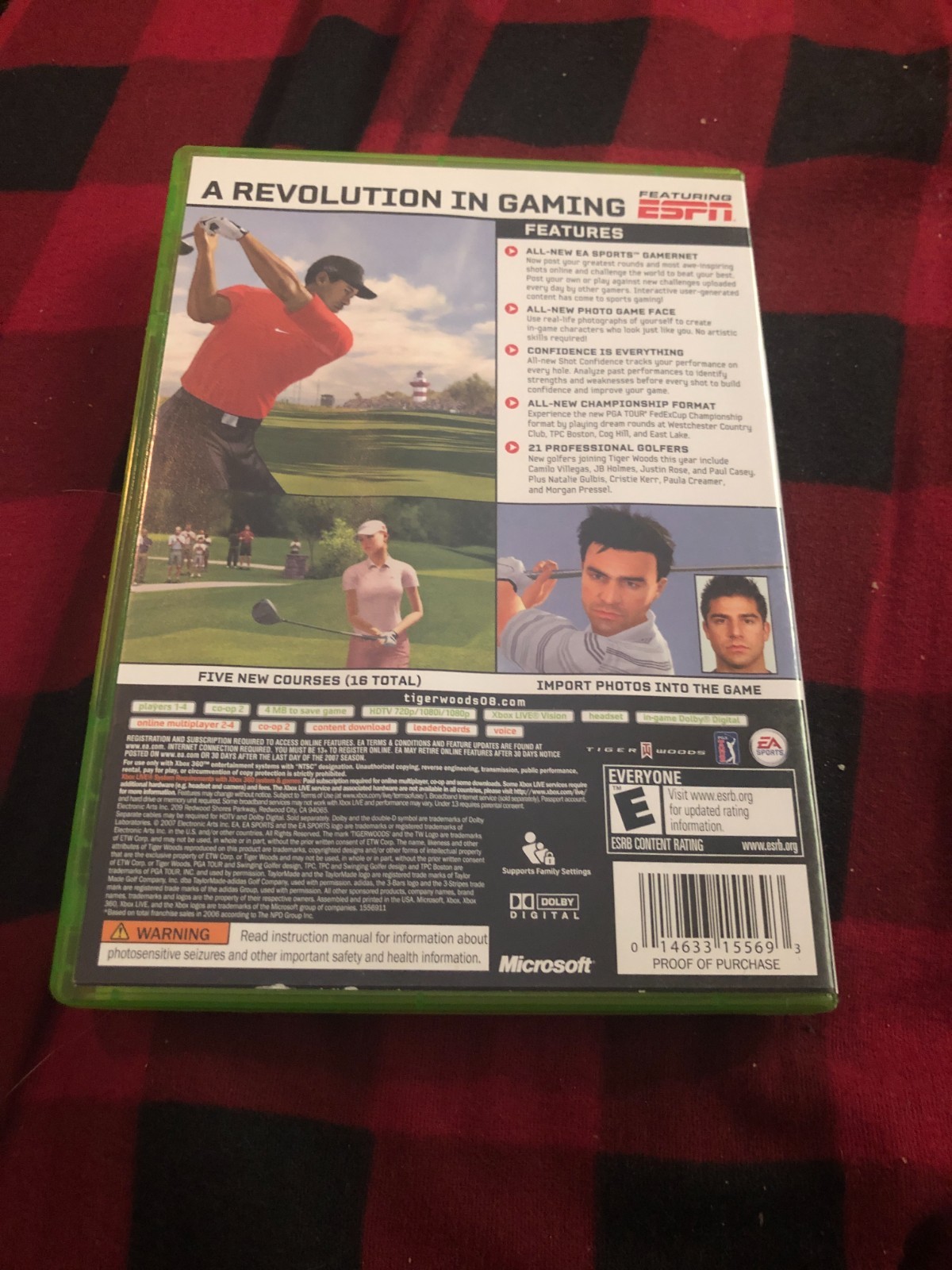 Tiger Woods PGA Tour 08 Microsoft Xbox 360 2007 Case No Manual Disc Tested Great