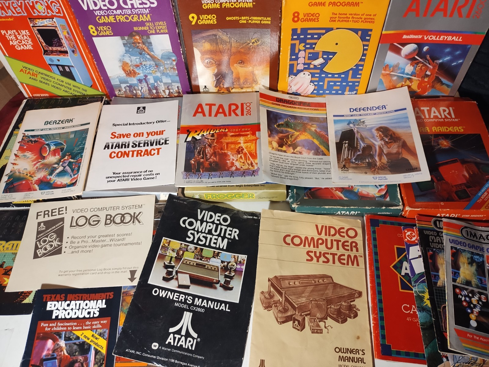 *Acceptable* Empty Atari 2600 Game Boxes & One Intellevision Game +Papers