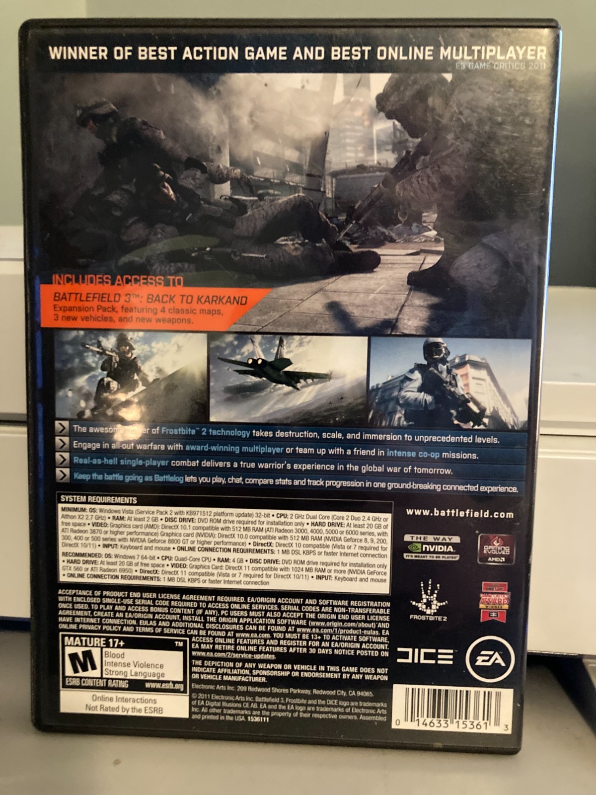 Battlefield 3 Limited Edition (PC, 2011) Complete CIB 2-Disc Set Physical Box